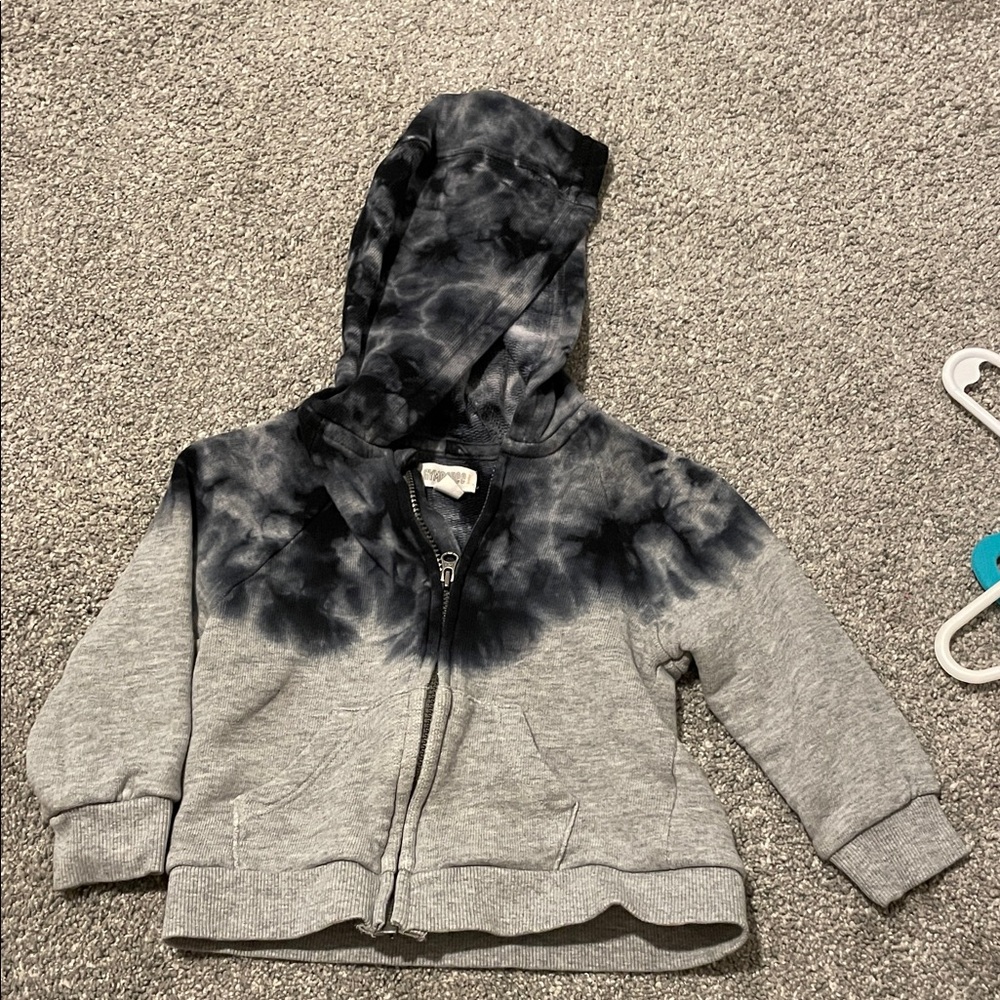 Gymboree Gray and Black Tie-Dye Hoodie